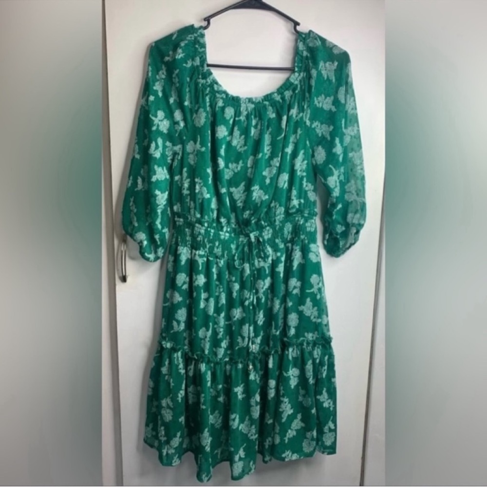 Ryan Michelle Floral Printed Pirate Sleeve Summer Dress NWOT